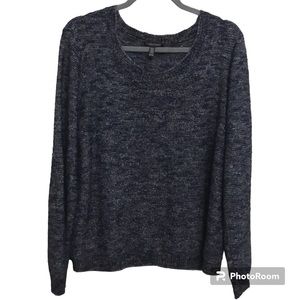 Eileen Fisher Blue And Black Italian Linen Blend Sweater Size XL